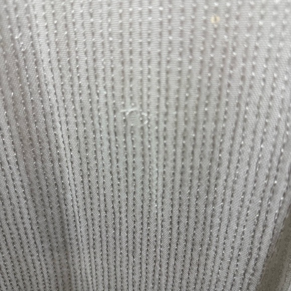 Mac Duggal Faux Wrap Long Sleeve Sequin Gown in White - Picture 11 of 11